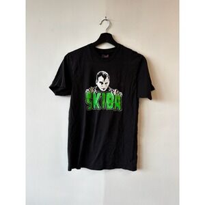 Vintage Matt Skiba Shirt XS Black Punk Rock Band Graphic Tee Cinder Block Tour